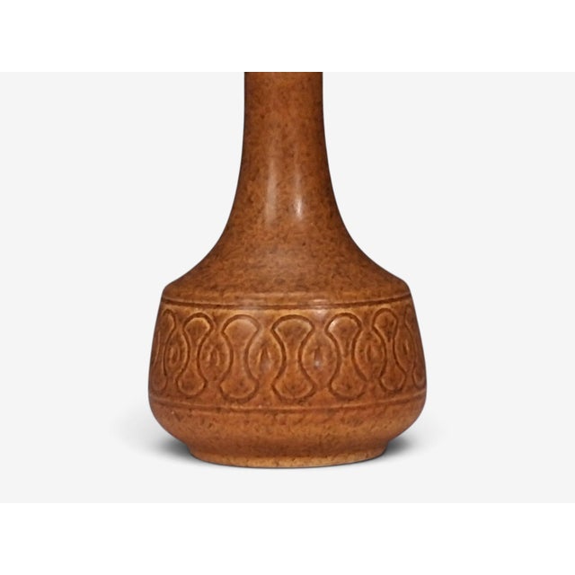 Burnt Orange 1960s Mid-Century Modern Søholm Stentøj, Table Lamp, Orange Stoneware For Sale - Image 8 of 10