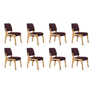 Arches II Dining Chairs in Oak and Bouclé from Insidherland, Set of 8 For Sale