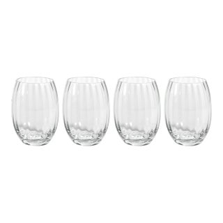 Malden Optic Stemless All-Purpose Glasses - Clear, Set of 4 For Sale