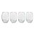 Malden Optic Stemless All-Purpose Glasses - Clear, Set of 4 For Sale