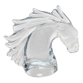 Horse Head Sculpture from Daum For Sale