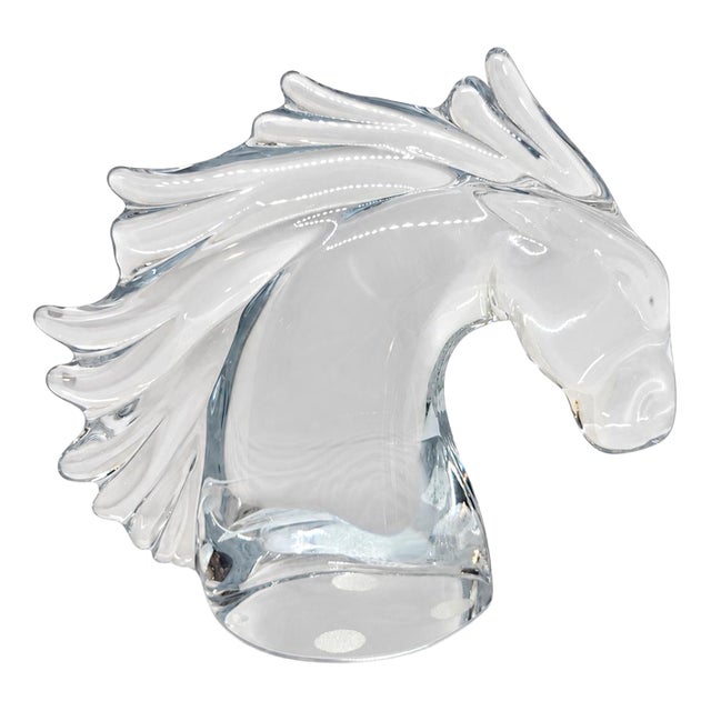 Horse Head Sculpture from Daum For Sale