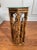 Mid 20th Century Hollywood Regency Burnt Bamboo Hexagon Glass Top Drink Accent Table For Sale - Image 5 of 11