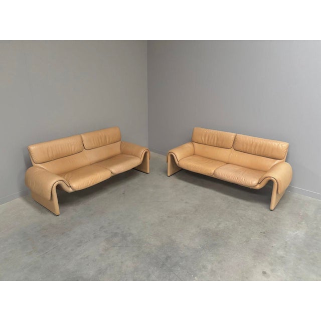 Brown DS2011 Leather Sofas from de Sede, 1980s, Set of 2 For Sale - Image 8 of 10