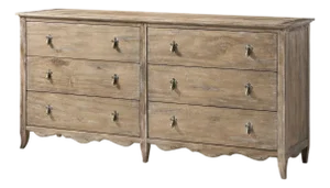 Rustic Oak Six-Drawer French Country Dresser