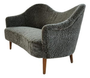 Samspel Sofa in Sheepskin by Carl Malmsten, Sweden, 1956