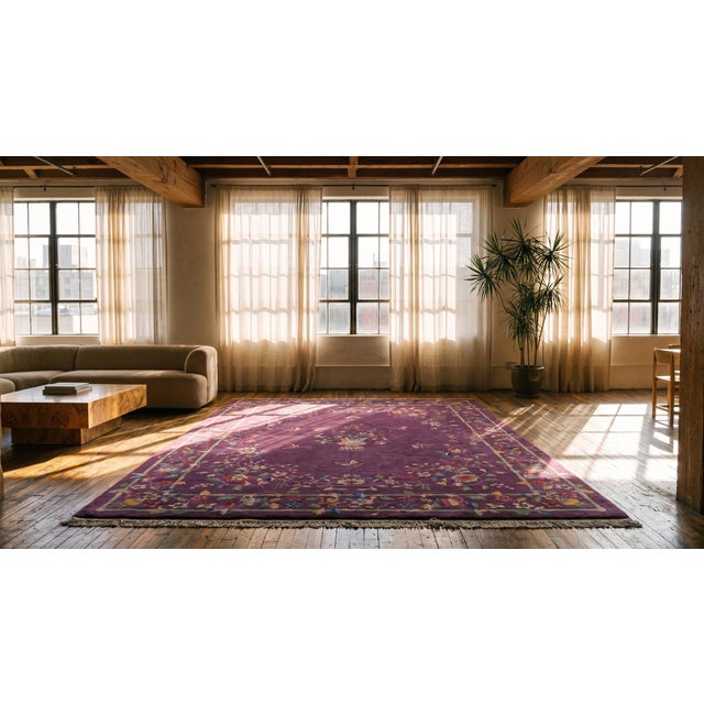 Textile 1920s Chinese Art Deco Carpet ( 9'2" x 11'10" - 280 x 360 ) For Sale - Image 7 of 8