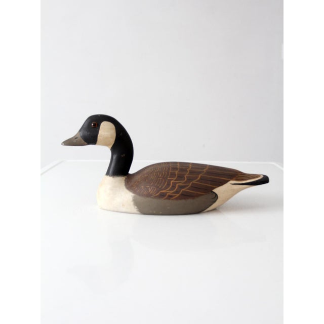 Vintage Hand Carved Painted Canada Goose Decoy For Sale - Image 16 of 17