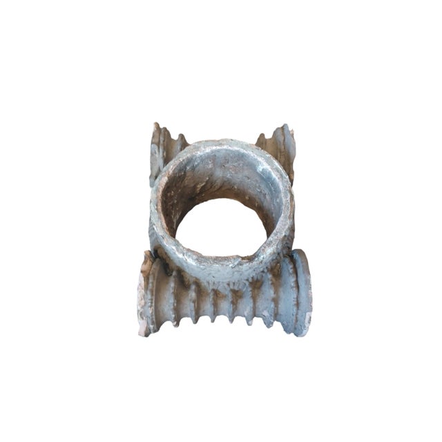 Neoclassical Antique Pair of Architectural Neoclassical Terracotta Column Capitals For Sale - Image 3 of 5