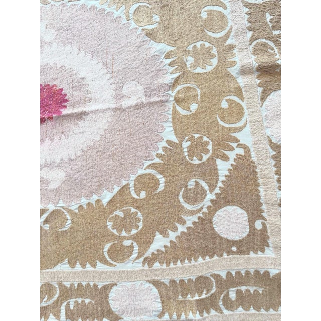 Uzbek Suzani Tablecloth - Handmade Textile For Sale In New York - Image 6 of 9