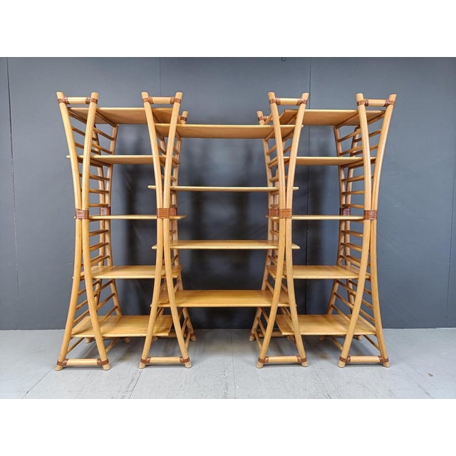 Vintage Bamboo Wall Unit, 1970s For Sale - Image 9 of 11