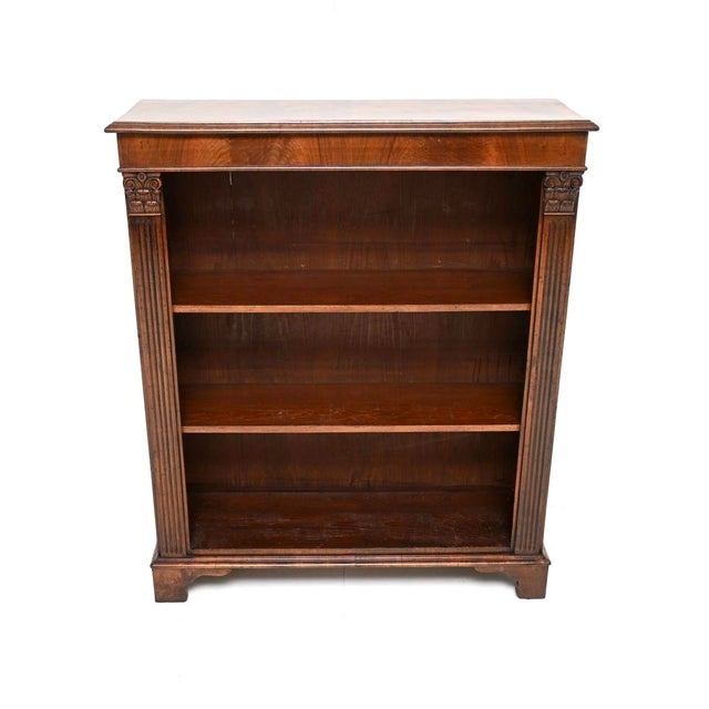 A smart and very well made antique Victorian walnut open bookcase. This was made in England, it dates from around the...