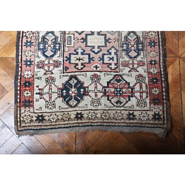 Antique Caucasian Rug in Wool For Sale - Image 3 of 8
