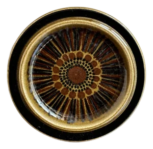 Mid-20th Century Arabia of Finland ‘Kosmos’ Stoneware Salad /Sandwich Plates — Service for 4