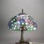 Vintage Tiffany Style Stained Glass Table Lamp with Flower & Butterfly Pattern For Sale - Image 9 of 12