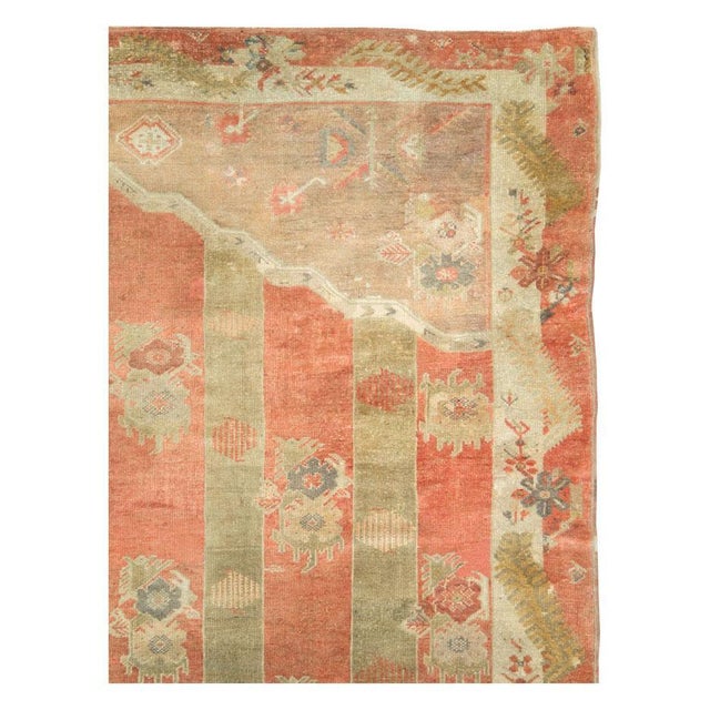 Rustic Galerie Shabab Collection Mid-20th Century Handmade Turkish Oushak Square Room Size Carpet For Sale - Image 3 of 10