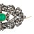 Metal Antique Victorian Silver Top 18k Yellow Gold F1 Emerald Diamond Pin For Sale - Image 7 of 10