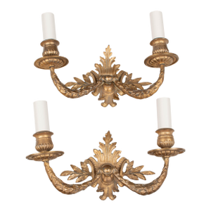 Pair of Louis XV Style French Bronze Sconces