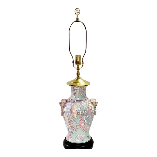 Vintage Foo Dogs Table Lamp by Heyward House For Sale