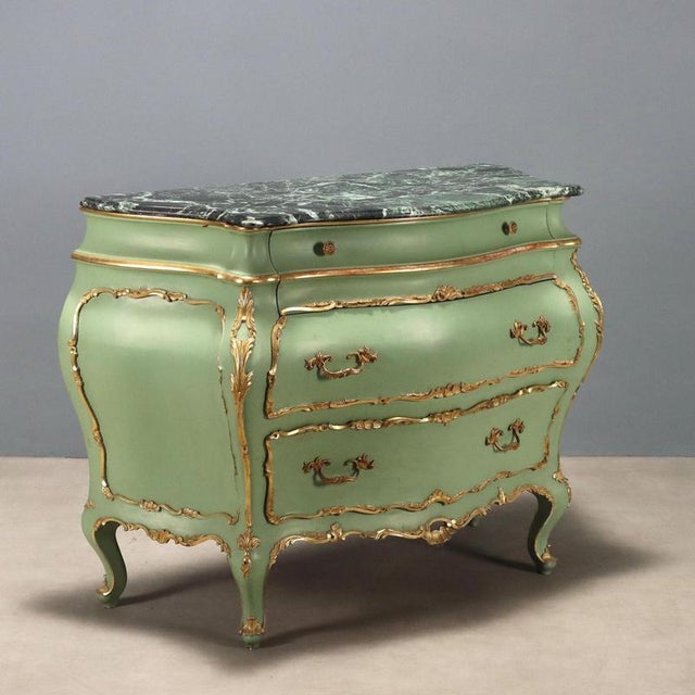 Baroque Style Lacquered and Gilded Chest of Drawers For Sale - Image 11 of 11