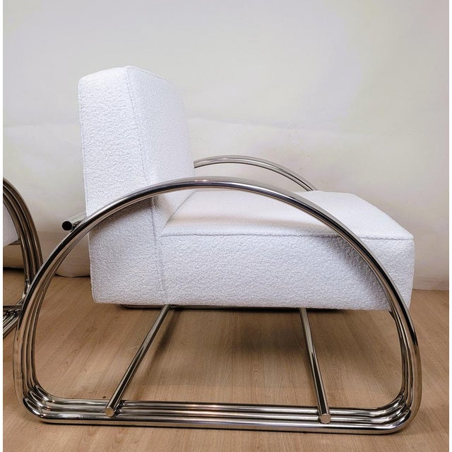 Silver Large 20th Century Chrome Armchairs by Ralph Lauren, 1980s, Set of 2 For Sale - Image 8 of 12