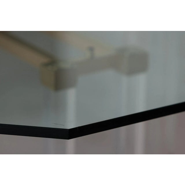 French Hollywood Regency Acrylic Glass, Brass & Glass Dining Table by Pierre Vandel, 1970s For Sale - Image 9 of 11