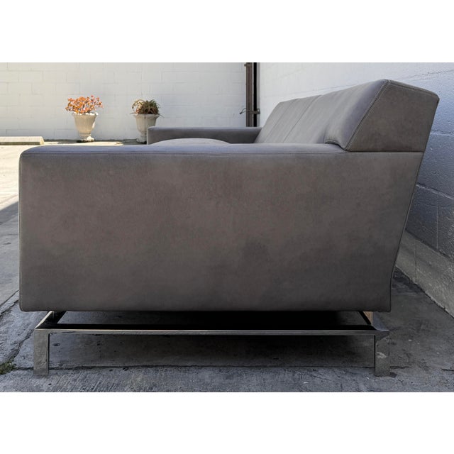 Metal Modern A. Rudin Chrome & Leather Sofa For Sale - Image 7 of 10