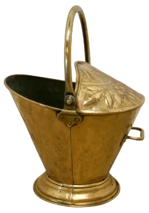 Victorian Brass Helmet Coal Scuttle, 1880s
