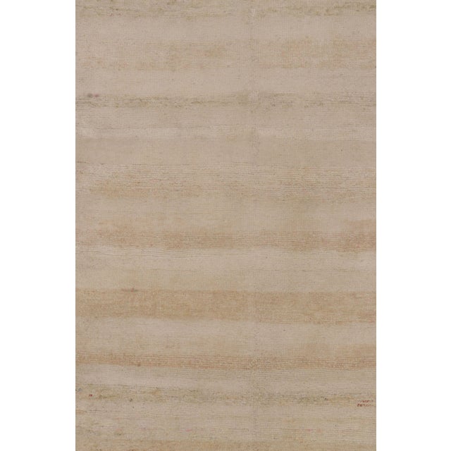 Rug & Kilim’s Textural Extra-Long Runner Rug, Light Cream and Beige Striae For Sale In New York - Image 6 of 8