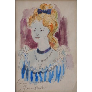 Emilio Grau Sala, Young Blonde Woman, Original Watercolour For Sale