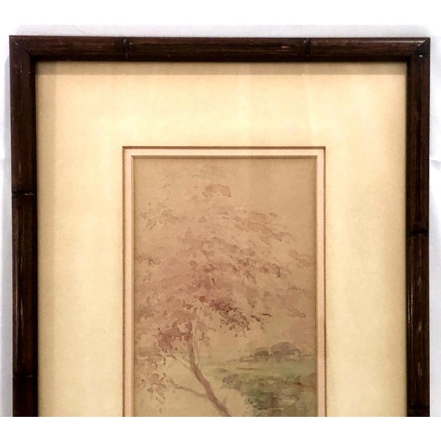 Japanese Early 20th-Century Late Meiji~American Impressionist Signed Watercolor by Yamada Baske For Sale - Image 3 of 7
