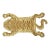 Tiger Hunting Shape Persian Rug in Khaki Tufted Wool For Sale