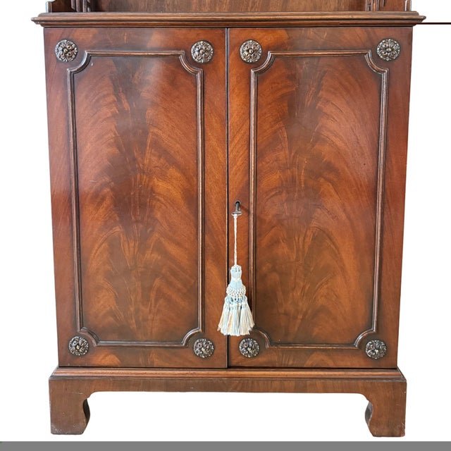 Brown Early 20th Century American Chippendale Mahogany Petite Etagere Cabinets by Robert W. Irwin Co. - A Pair For Sale - Image 8 of 16