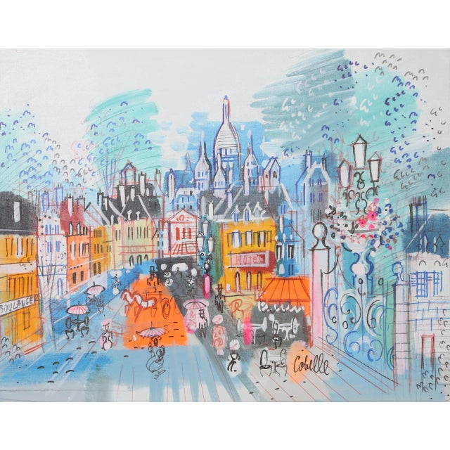 Paris Hotel, Charles Cobelle Acrylic on Canvas Painting For Sale