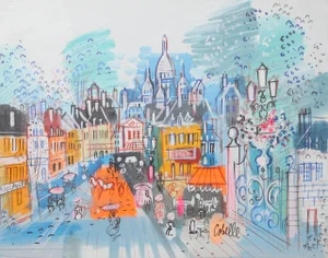 Paris Hotel, Charles Cobelle Acrylic on Canvas Painting