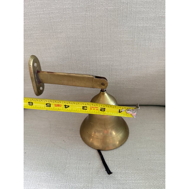 1970s Old Brass Ships Bell Wall Mount For Sale - Image 5 of 5