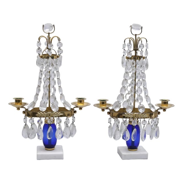 Gustavian Prisms Table Lights, 1900, Set of 2 For Sale