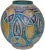 Rustic Polychrome Vase W/ Moorish Motif For Sale - Image 3 of 9