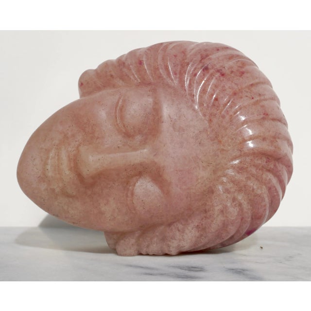 Glass Francoise Emile Decorchemont Pate De Verre Mold of a Woman’s Face For Sale - Image 7 of 9