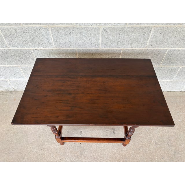 Primitive Antique Maple Turned Leg Accent Table For Sale - Image 9 of 13