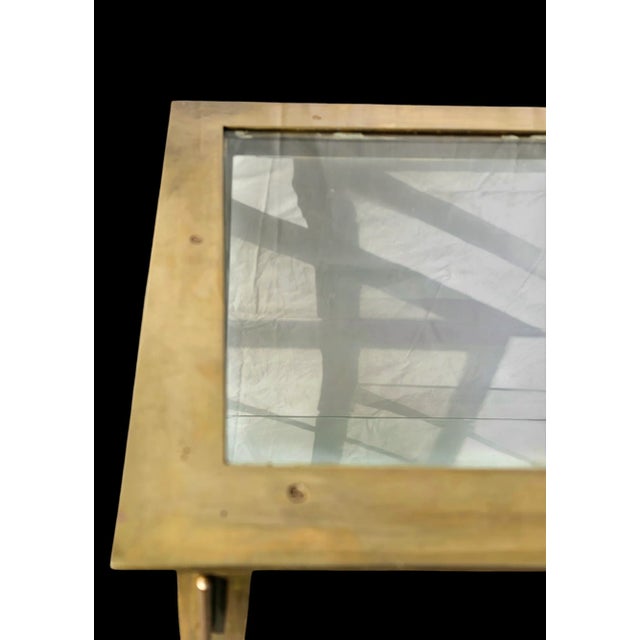 Pair of Antique Early 20th Century French Double-Sided Solid Brass and Glass Display Cabinets For Sale - Image 10 of 12