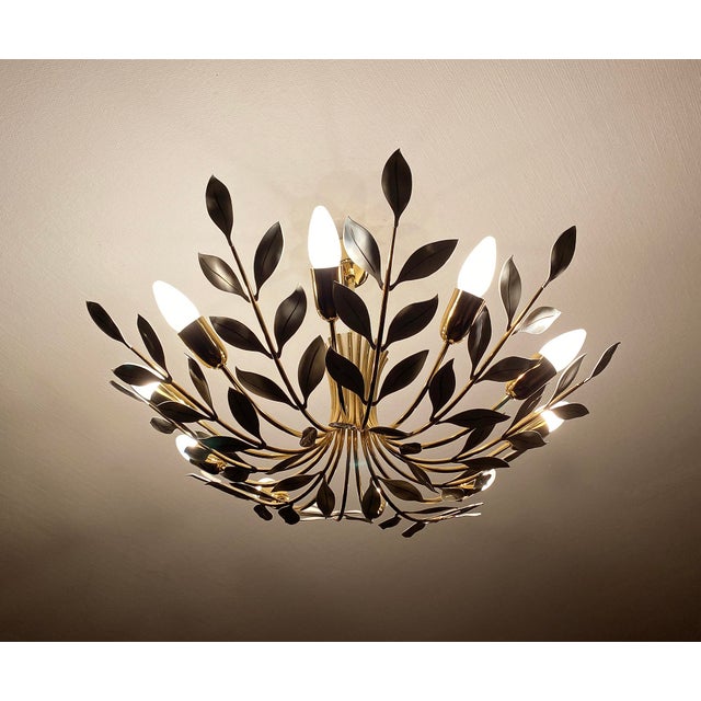 Vintage Floral Pendant Light from Vereinigte Werstaetten, 1950s For Sale - Image 16 of 18