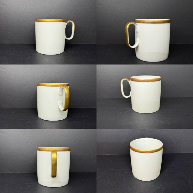 Vintage Rosenthal Germany 21-Piece Porcelain Coffee Service – White With Heavy Gold Trim, Mid-Century Modern For Sale - Image 16 of 18