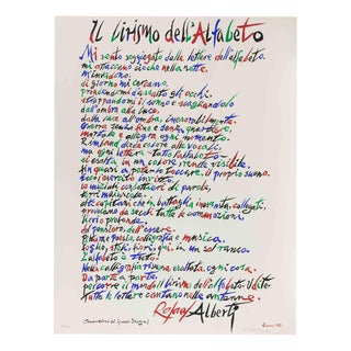 Rafael Alberti, The Lyricism of Alphabet, 1972, Lithograph For Sale