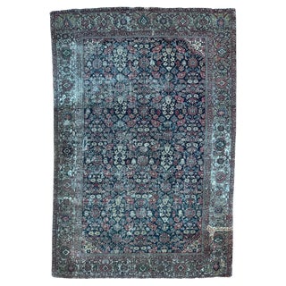Antique Distressed Farahan Rug, 1890s For Sale