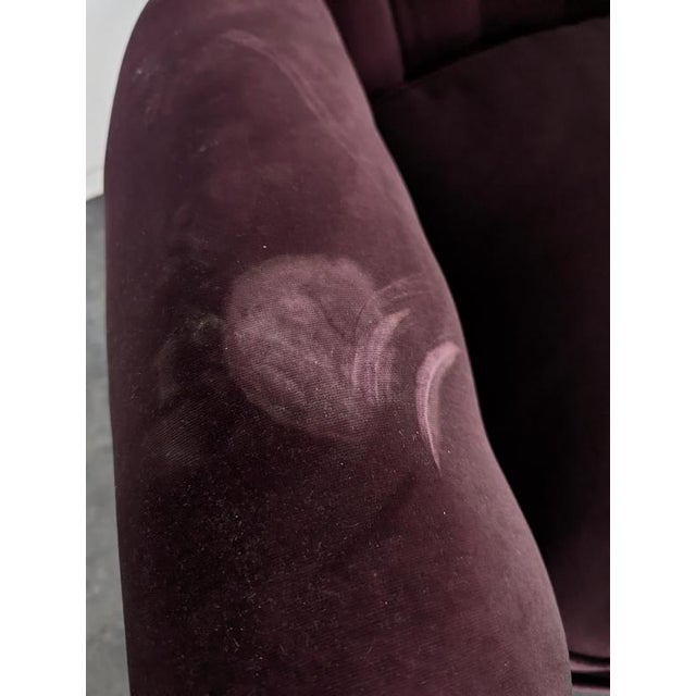 Art Deco Armchair in Aubergine Velvet For Sale - Image 6 of 8