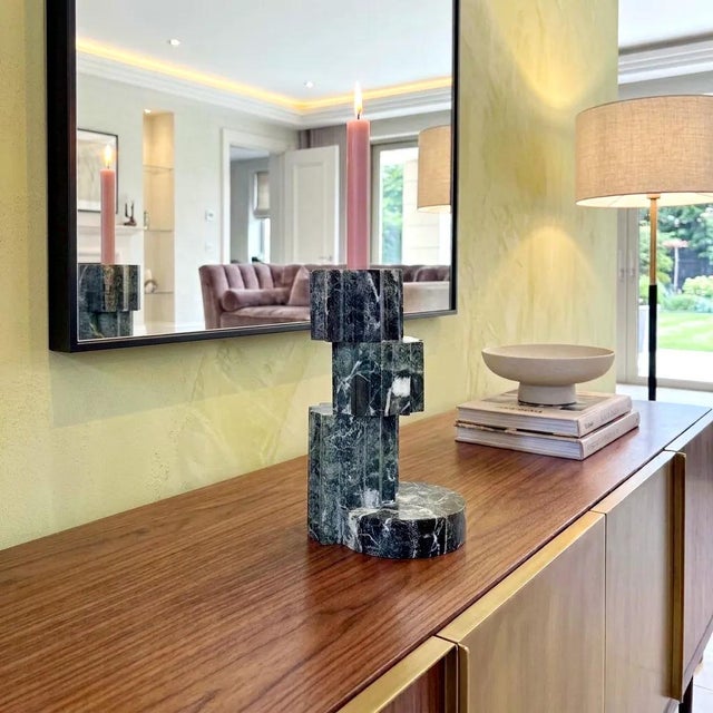 Early 21st Century Candleholder in Black Marble by Forzini For Sale - Image 5 of 12