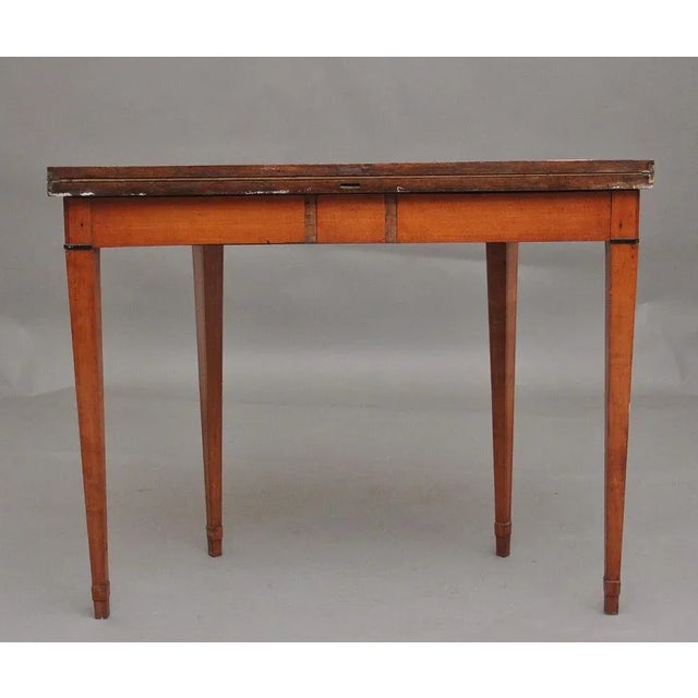Antique Painted Satinwood Card Table, 1820 For Sale - Image 6 of 12