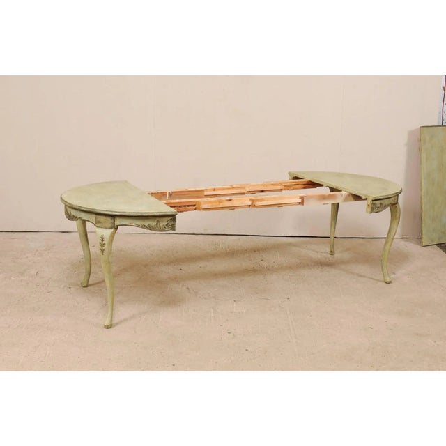 Wood Swedish Rococo Style Round Painted and Carved Wood Centre Table For Sale - Image 7 of 11