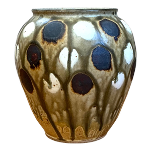 Vintage Handcrafted Polka Dot Ceramic Vase